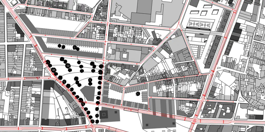 Planta do projeto urbano em Badalona