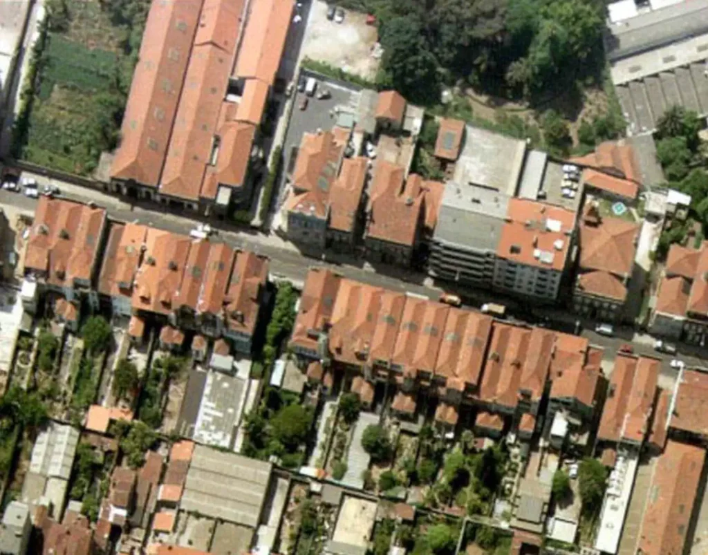 Vista aérea das casas