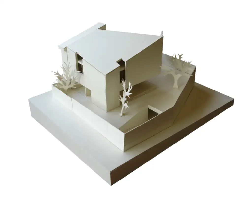 maquete da habitação moderna - Fachadas para a rua