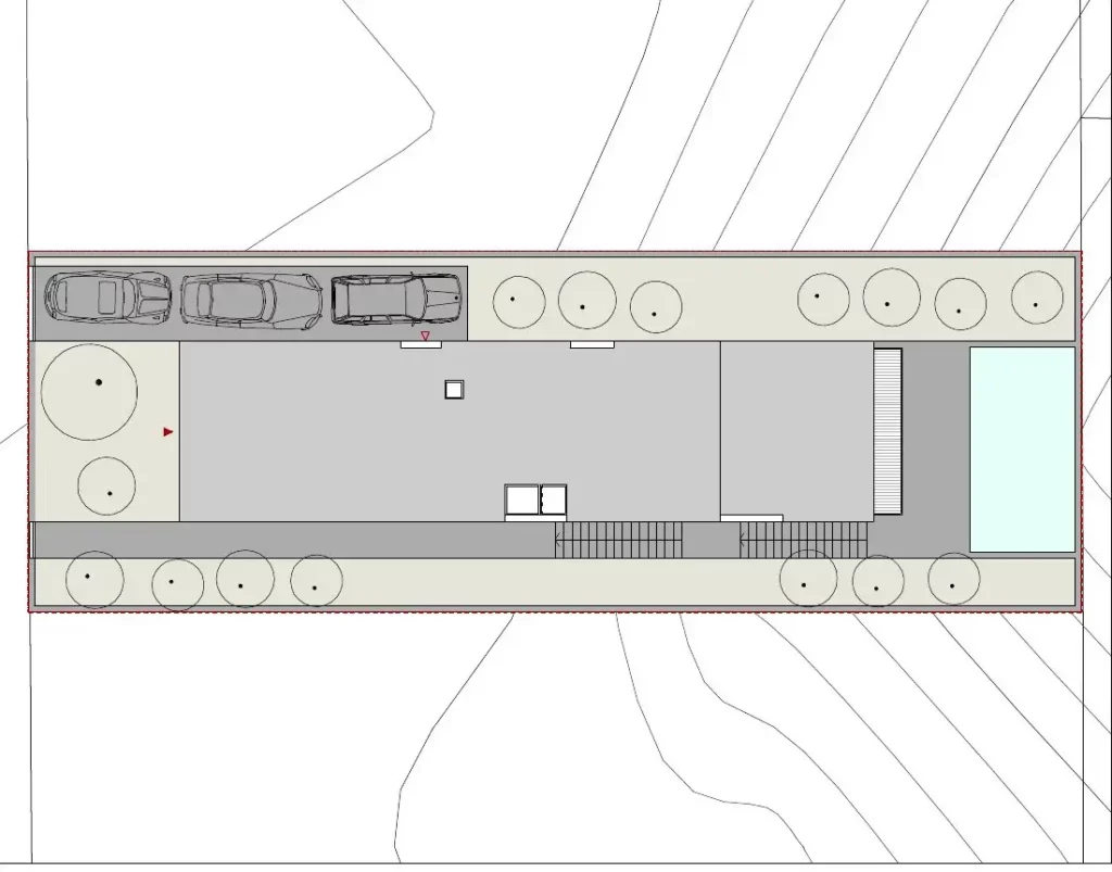 Planta da cobertura das moradias